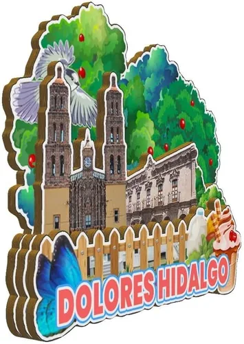 Miniatura 2 de Dolores Hidalgo - Imán de madera para nevera, diseño de México, 3431, monumentos en 3D, recuerdos coleccionables, decoración hecha a mano