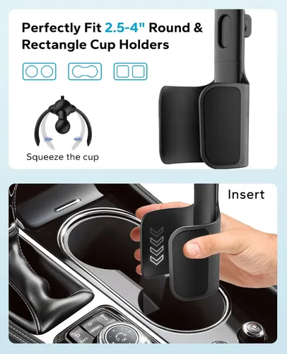Miniatura 2 de GDZN Soporte para tablet para portavasos de automóvil – [apto para botellas] Soporte para tableta de coche/camión, soporte para tableta, expansor