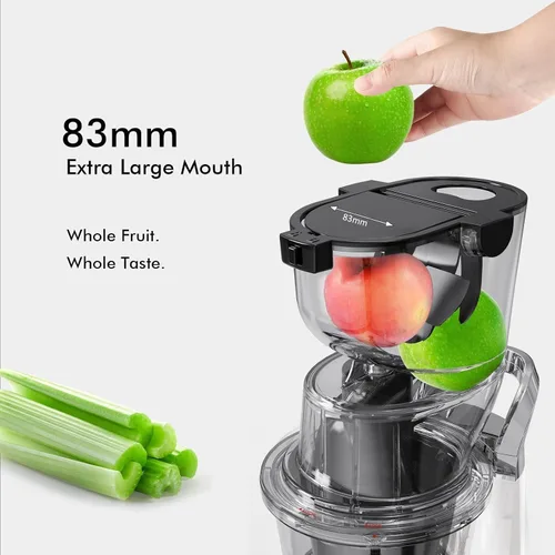 Miniatura 2 de SIFENE - Exprimidor de prensa en frío fácil de usar, exprimidor vertical de boca ancha de 3.268 in, extractor de jugo de frutas enteras y verduras