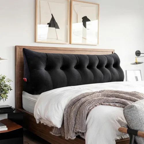 Miniatura 14 de Almohada de cabecero triangular - Almohada grande para cama de 3 en 1 como almohada de lectura en cuña, almohada grande para sofá o cama de día