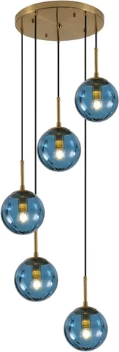 Miniatura 14 de KCO Iluminación Moderna de Mediados de Siglo Lámpara Colgante de Globo de 3 Luces Lámpara Colgante de Latón Dorado Lámpara Colgante de Luz Múltiple