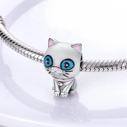 Miniatura 2 de MULA Dijes de plata de ley 925 para pulseras y collares lindos gatos perros elefantes animales familiares colgantes colgantes regalos de joyería