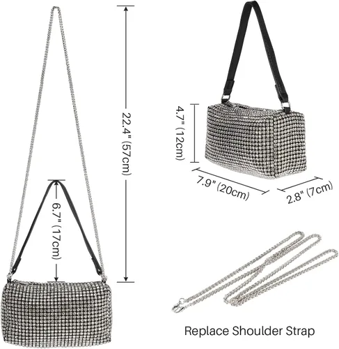 Miniatura 4 de JIAN YA NA Bolso de mano de noche para dama de honor, dama de honor, niña, novia, para baile de graduación, cóctel, fiesta, boda, compromiso