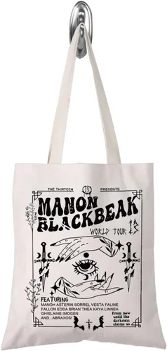 Regalo temático del trono de Now Until The Darkness Claims Us - Bolsa de mano, regalo para lectores de cristal de ficción, Beige, Manon Blackbeak