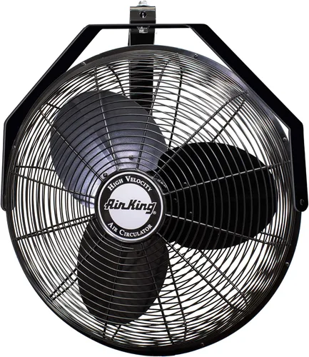 Air King 9518 Ventilador de montaje en pared de grado industrial de 18 pulgadas, 1/6 caballos de fuerza, negro