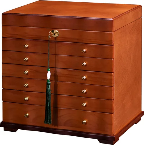 Miniatura 8 de Joyeros de madera pintados a mano para mujeres, caja grande de joyas y organizadores para colgar collares, organizador de joyas, caja