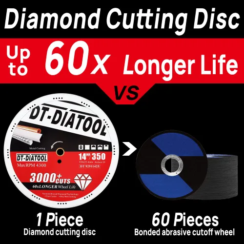 Miniatura 4 de DT-DIATOOL Ruedas de corte de diamante de 4 x 7/8 "para cuchillas de corte de metal de acero y hierro para amoladora angular