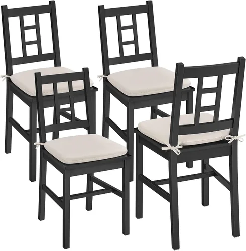 Miniatura 7 de VASAGLE Sillas de comedor de madera, juego de 2, sillas de cocina y comedor, cojín extraíble, respaldo curvo, cada una soporta 264 libras, negro
