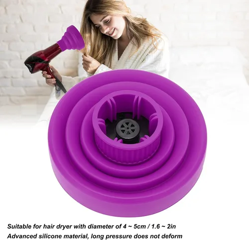 Miniatura 3 de Difusor de secador de pelo, universal plegable, portátil, ligero, plegable, morado
