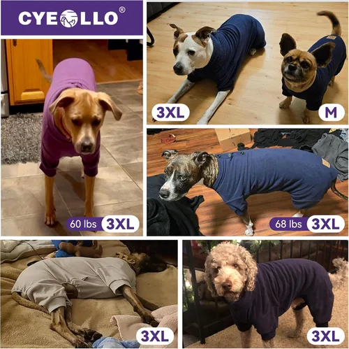 Miniatura 6 de cyeollo Pijamas para Perros de Forro Polar, Abrigo Térmico para Perros, Pijamas para Perros, Enterizo Elástico para Perros, Abrigo para Perrita, 3#