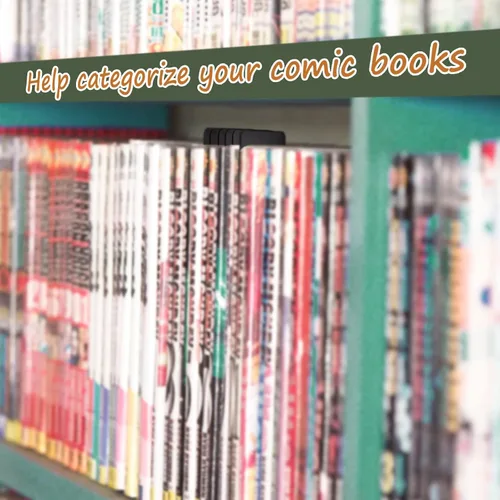 Miniatura 7 de Lewtemi 100 hojas divisores de cómics para tablas altas, separadores negros para cajas de cómics cortas o largas, cajas de almacenamiento de libros