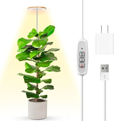 Miniatura 14 de LBW - Luces de cultivo para plantas de interior, luz de plantas de espectro completo de 144 LEDs, lámpara grande para plantas con 4 niveles Blanco