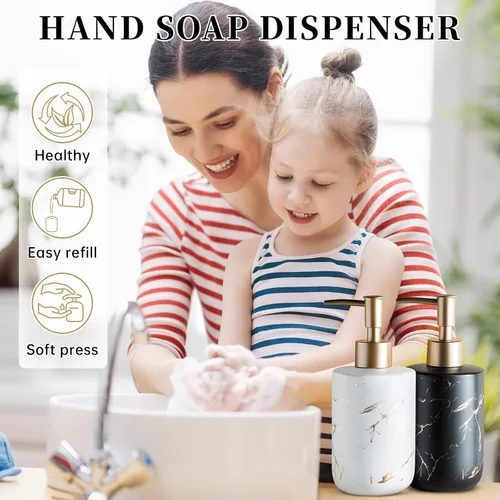 Miniatura 7 de Dispensador de jabón dorado, dispensador de jabón para platos para cocina, dispensador de bomba de jabón líquido para ducha, dispensador de loción