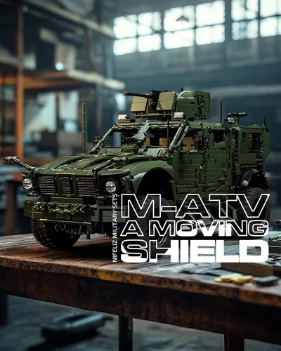 Miniatura 2 de Nifeliz M-ATV - Juego de construcción de automóviles militares para adultos, modelo de vehículo táctico blindado para construir, juego de autos