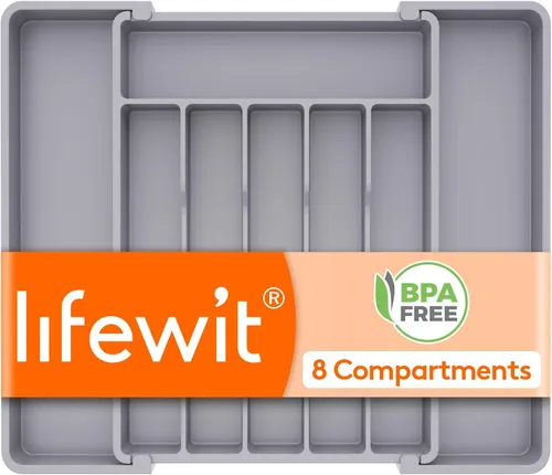 Miniatura 16 de Lifewit Organizador de cajones de cubiertos, bandeja expandible para utensilios de cocina, soporte para vajilla y cubiertos libre de BPA
