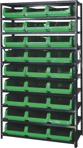 Miniatura 301 de Quantum QSBU-245BK Heavy Duty Shelving Unit with (7) Shelves and (24) QUS245 Black Bins for Garage Warehouse Storage Distribution 400 lb Load