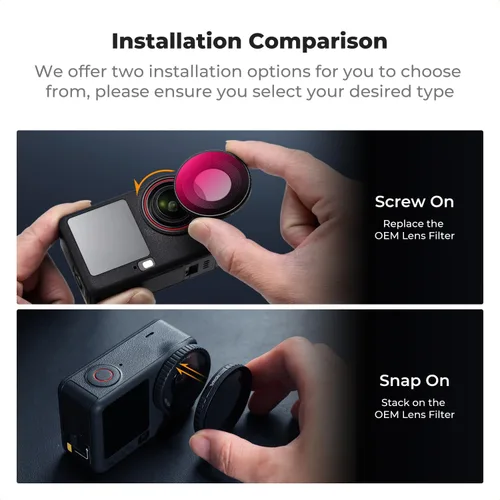 Miniatura 2 de K&F Concept - Kit de filtro ND PL Compatible con DJI Osmo Action 5 Pro/Osmo Action 4, 4 paquetes de filtro CPL ND8 ND16 ND32 de rosca, filtro