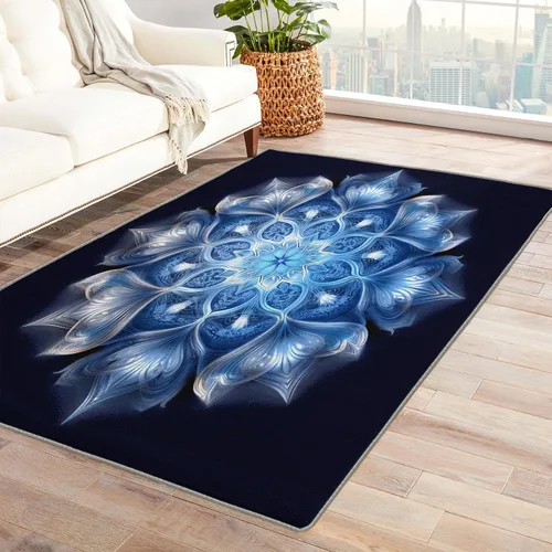 Alfombra de mandala y decoración del hogar, alfombra de 4 x 6 pies, alfombras abstractas para sala de estar, dormitorio, alfombra de mandala,