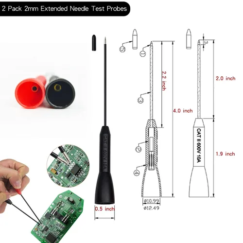 Miniatura 4 de Cables de prueba de multímetro, juego de adaptador de sonda de prueba de aguja de medidor, clips de alineador, kit de cables de prueba electrónicos