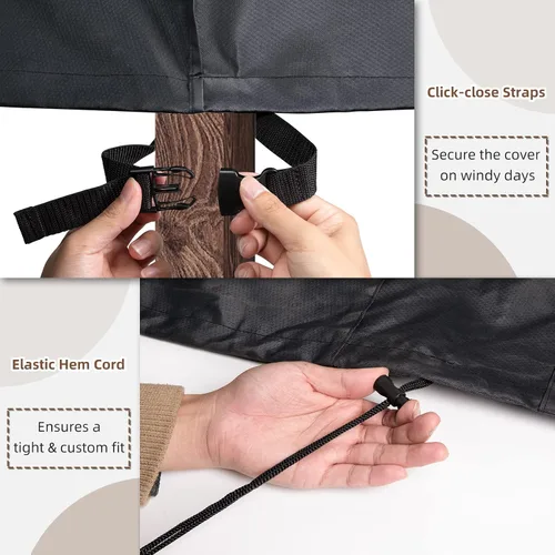 Miniatura 4 de MR. COVER Fundas de mesa de patio para muebles de exterior, fundas de muebles de patio, impermeables, resistentes, 115 pulgadas de largo x 76
