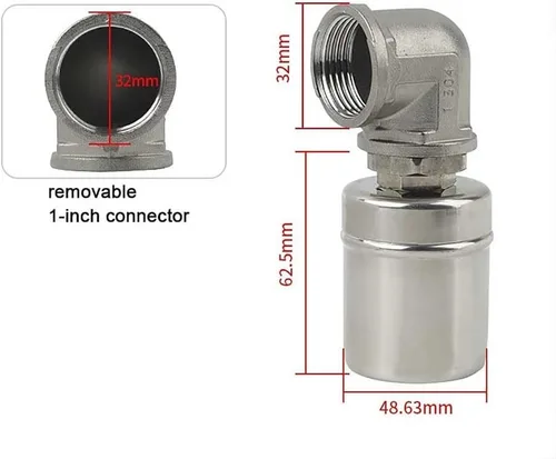 Miniatura 4 de 304 Stainless Steel Float Valve, Automatic Floating Ball Valve Water Level Control Valve, Water Tank Level Automatic Controller Liquid Level Switch