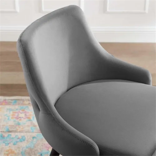Miniatura 7 de Modway Adorn Performance - Taburete de terciopelo para mostrador, color gris