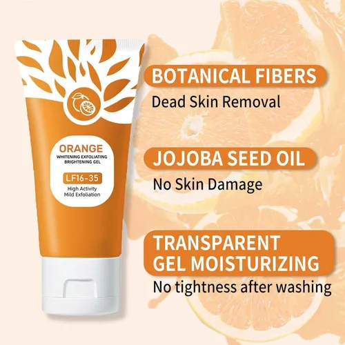 Miniatura 6 de Gel exfoliante de enzimas naranjas, gel exfoliante de enzimas naranjas, geles exfoliantes de naranjas para cara y cuerpo, limpieza profunda de poros