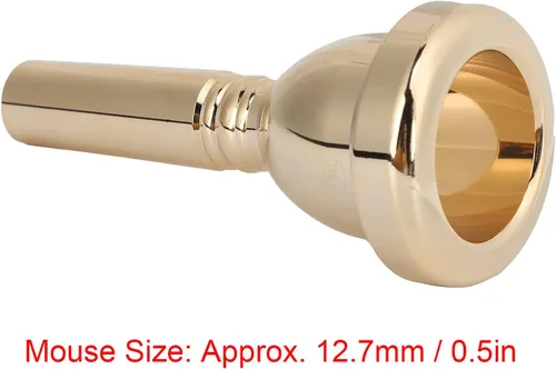 Miniatura 5 de Boquilla de trombón, boquilla de trombón de latón 5G Boquilla de trompeta para trombones tenores (oro 0.500 in)
