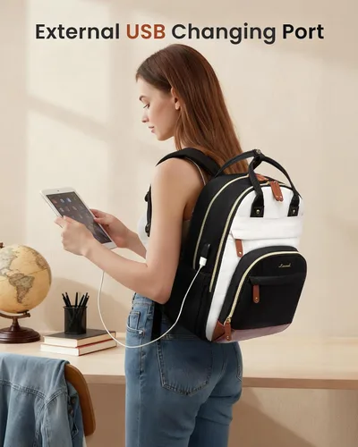 Miniatura 2 de LOVEVOOK Mochila para laptop Marrón-albaricoque