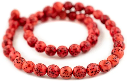 Miniatura 3 de The Bead Chest Cuentas redondas naturales de color rojo rubor (0.315 in)