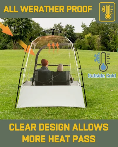 Miniatura 4 de Pod All Weather Sports Tent, Outdoor Pop Up Bubble Clear 540° View Winter Tent for 1-2 Person, Instant Cold Weather Shelter with Rainfly for Soccer