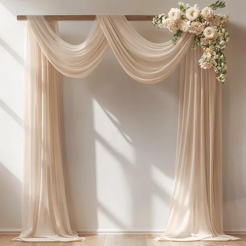 Miniatura 22 de Tela Negra para Drapeado de Arco de Boda 1 Panel 30'' x 20 Pies Cortinas Negras Tela Transparente Telón de Fondo Telas para Drapeado de Arco