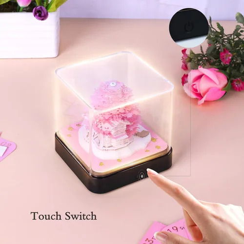 Miniatura 4 de Calendario de escritorio 3D 2026 con luces, calendario 2026 pieza de tiempo, bloc de notas 3D, arte de papel, árbol romántico, creativo, 3D, Árbol