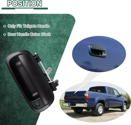 Miniatura 4 de Manija de puerta trasera para Toyota Tundra 2000-2006, manija de pestillo con orificio de cerradura que reemplaza # 69090-0C010 69090-0C030-C0