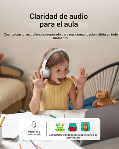 Miniatura 5 de Belkin SoundForm - Miniauriculares inalámbricos para niños con micrófono incorporado, 30 horas de reproducción, pegatinas divertidas y estuche