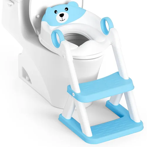 Miniatura 17 de Asiento de Entrenamiento de Baño, Asiento de Inodoro Mejorado para Niños y Niñas, Asiento de Entrenamiento de Baño 2 en 1 para Niños, Asiento