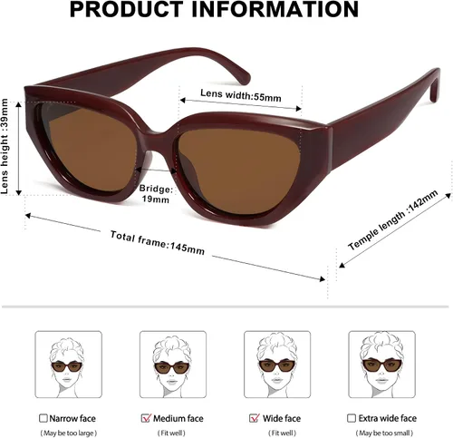 Miniatura 9 de SOJOS Gafas de sol polarizadas de ojo de gato lindo de moda para mujer Cateye SJ2237