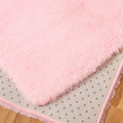 Miniatura 8 de AMTOVO - Alfombras peludas para sala de estar, alfombra grande de 5 x 7 pies, rosada, esponjosa, de liquidación, alfombra para dormitorio, alfombra