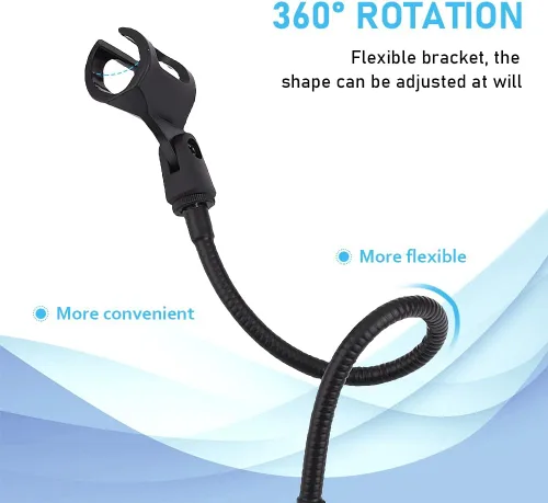 Miniatura 5 de Soporte de brazo para micrófono, soporte de micrófono de escritorio flexible de cuello de cisne de 360 grados con abrazadera de escritorio