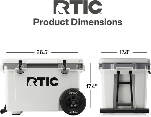 Miniatura 4 de RTIC - Hielera con ruedas ultraligera de 52 cuartos de galón, caja de hielo portátil aislada para playa, bebidas, camping, picnic, pesca, barco