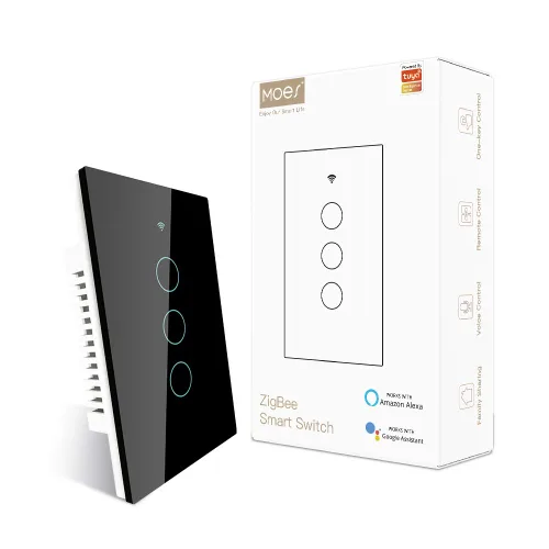 Miniatura 10 de MOES ZigBee - Interruptor de luz de pared táctil inteligente, requiere Tuya ZigBee Hub, sin cable neutro/cableado N+L, sin condensador, Smart Life