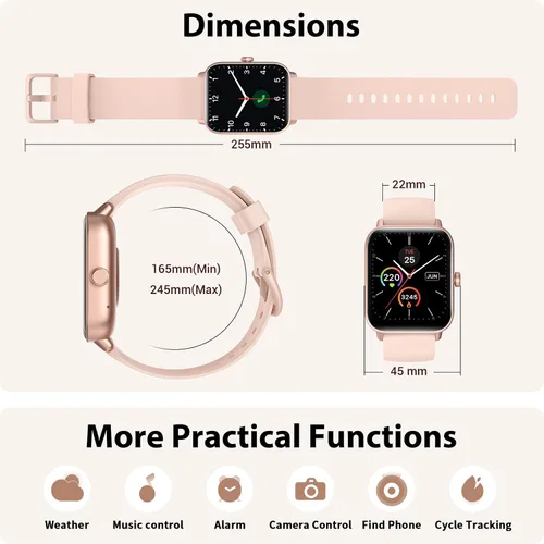 Miniatura 7 de Smart Watch for Women (Alexa Built-in & Bluetooth Call), 1.8" Smartwatch with SpO2Heart RateSleepStress Monitor, CalorieStepDistance Counter, 100