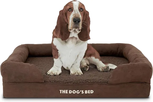 Miniatura 42 de The Dog's Bed - Cama ortopédica de espuma viscoelástica para perros medianos, colchón de soporte de alta densidad, entrada frontal baja, funda negro