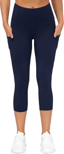 Miniatura 6 de The Gym People - Pantalones deportivos gruesos de tiro alto, con bolsillos y control de abdomen, leggings para entrenar, correr, hacer yoga