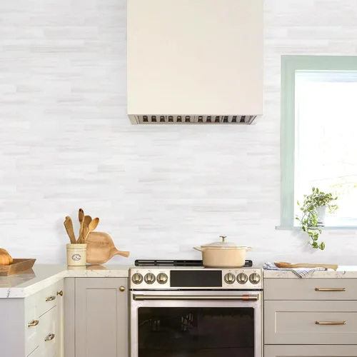 Miniatura 8 de STICKGOO 10 hojas de azulejos de metro para salpicaduras de cocina de aspecto de mármol blanco estrella, azulejos de pared de salpicaduras de cocina