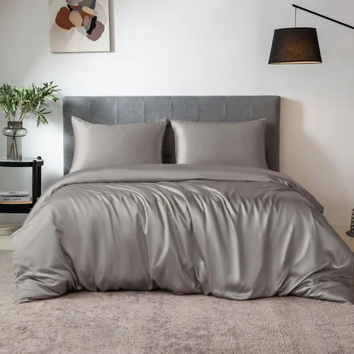 Miniatura 16 de TXHSILK - Sábanas 100% de seda, seda 7A+, 3 piezas, transpirables, suaves, 1 funda de edredón, 2 fundas de almohada con cremallera oculta