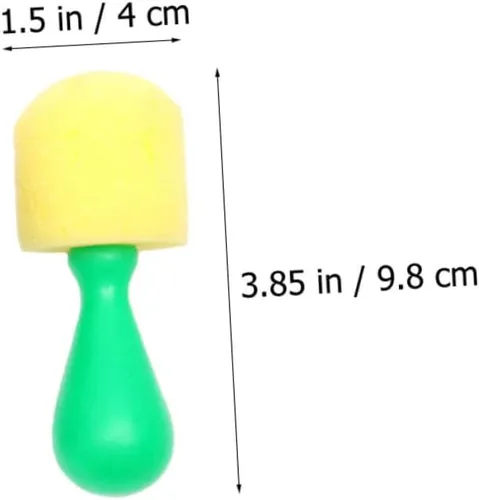 Miniatura 6 de Alasum 24 Uds Herramientas de pincel de esponja Herramientas de bricolaje Herramienta de espuma Arte Pincel redondo Esponja de pintura Esponja