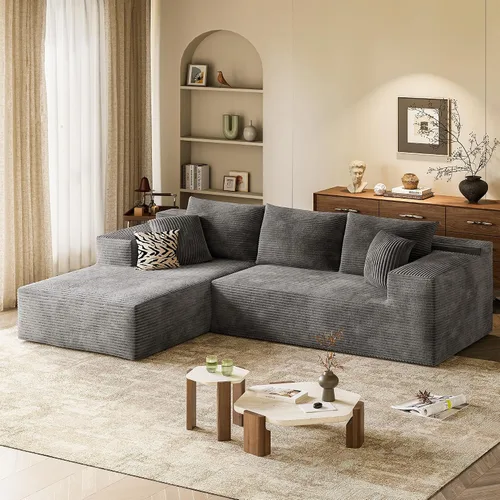 Miniatura 2 de VICTONE Sofás Seccionales Cloud de 108", Sofá Sin Huesos Modular en Forma de L con Asiento Profundo, Sofás Tapizados de Comodidad Moderna para Sala
