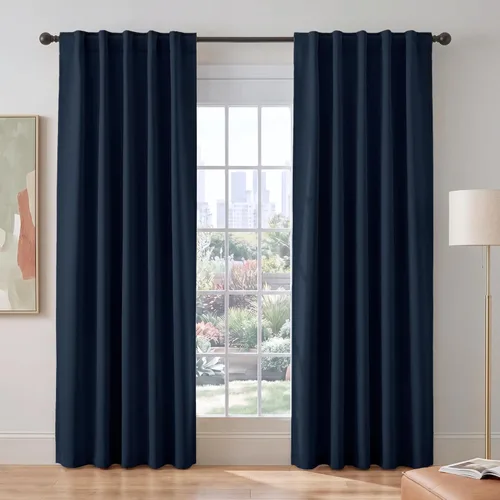 Miniatura 112 de PONY DANCE Cortinas cortas con aislamiento térmico para ventana pequeña, para guardería, baño, cocina, lavandería, caravana, sótano, 29 pulgadas