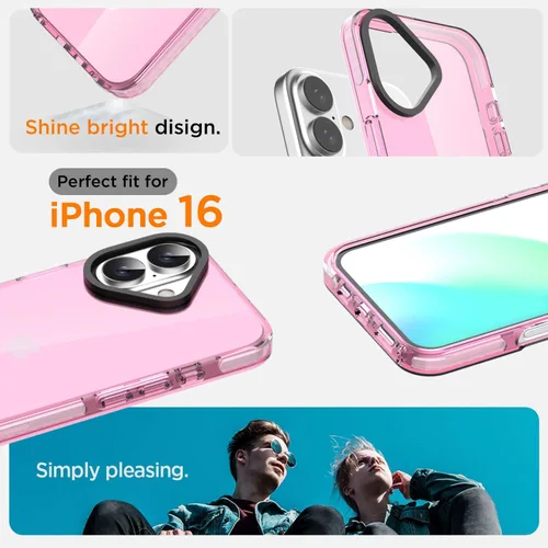Miniatura 365 de AICase Funda protectora para iPhone 16 compatible con iPhone 16, delgada, ligera, transparente [no amarillenta] Diseño vibrante